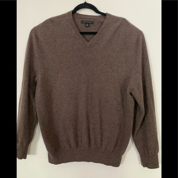 Kenneth Roberts chocolate 100% cashmere V-neck sweater, warm, elegant, XL - Picture 1 of 6
